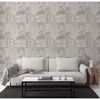 Goneril Grey Botanical Geometric Wallcovering | Jeffrey Stevens - Image 2