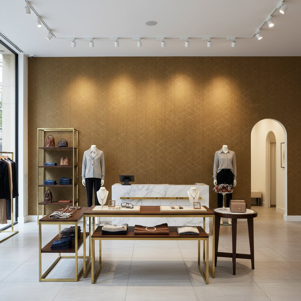 Glam Harlequin on Linen | Hollywood Wallcoverings
