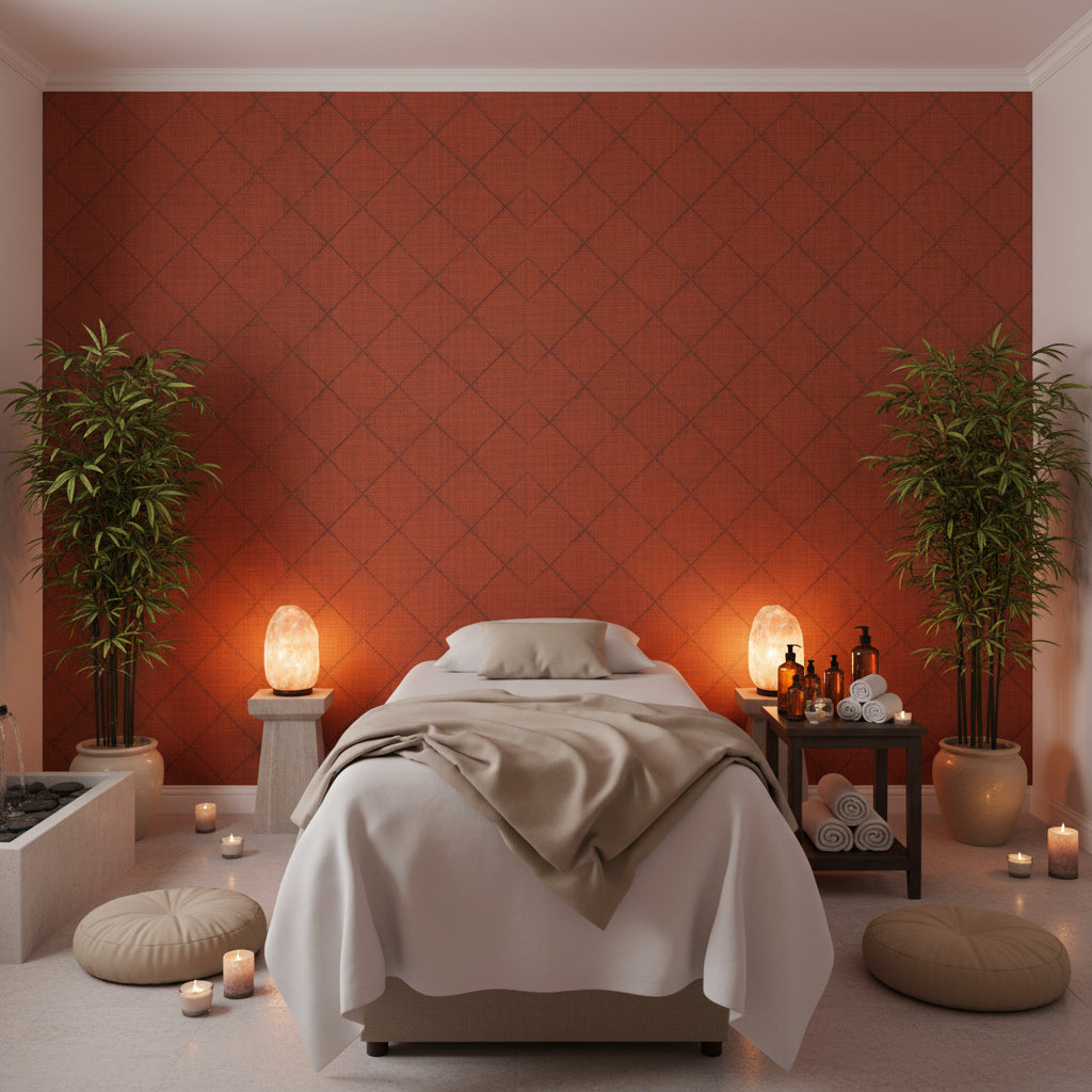 Glam Harlequin on Linen | Hollywood Wallcoverings