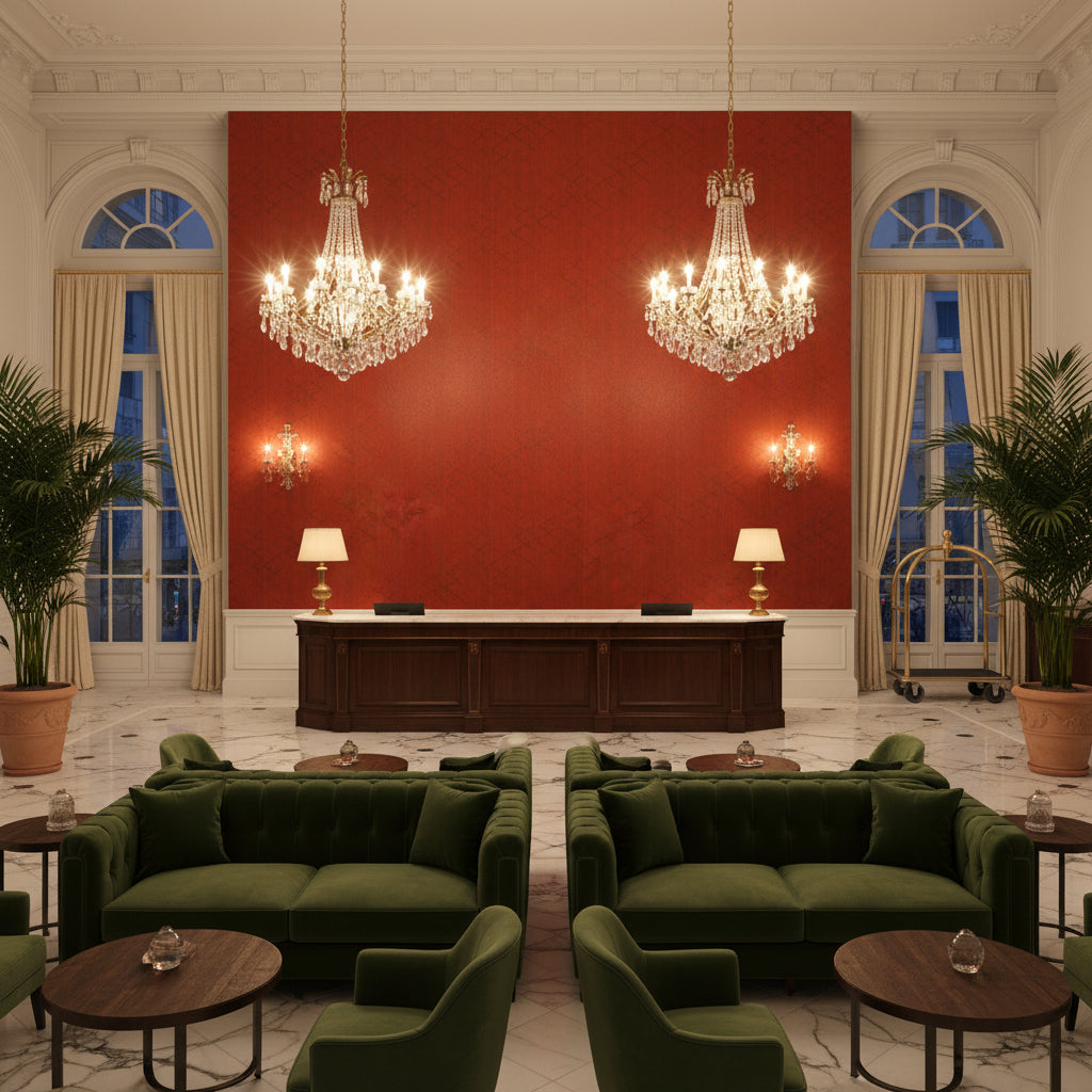 Glam Harlequin on Linen | Hollywood Wallcoverings