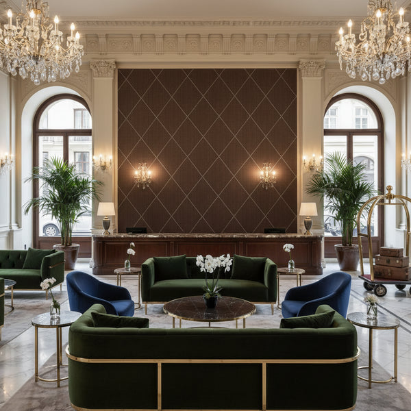 Glam Harlequin on Linen | Hollywood Wallcoverings