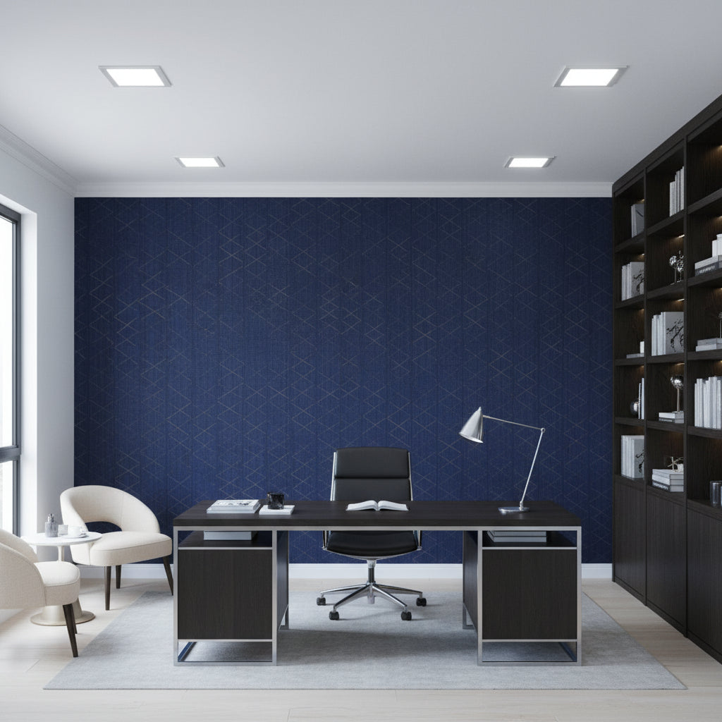 Glam Harlequin on Linen | Hollywood Wallcoverings