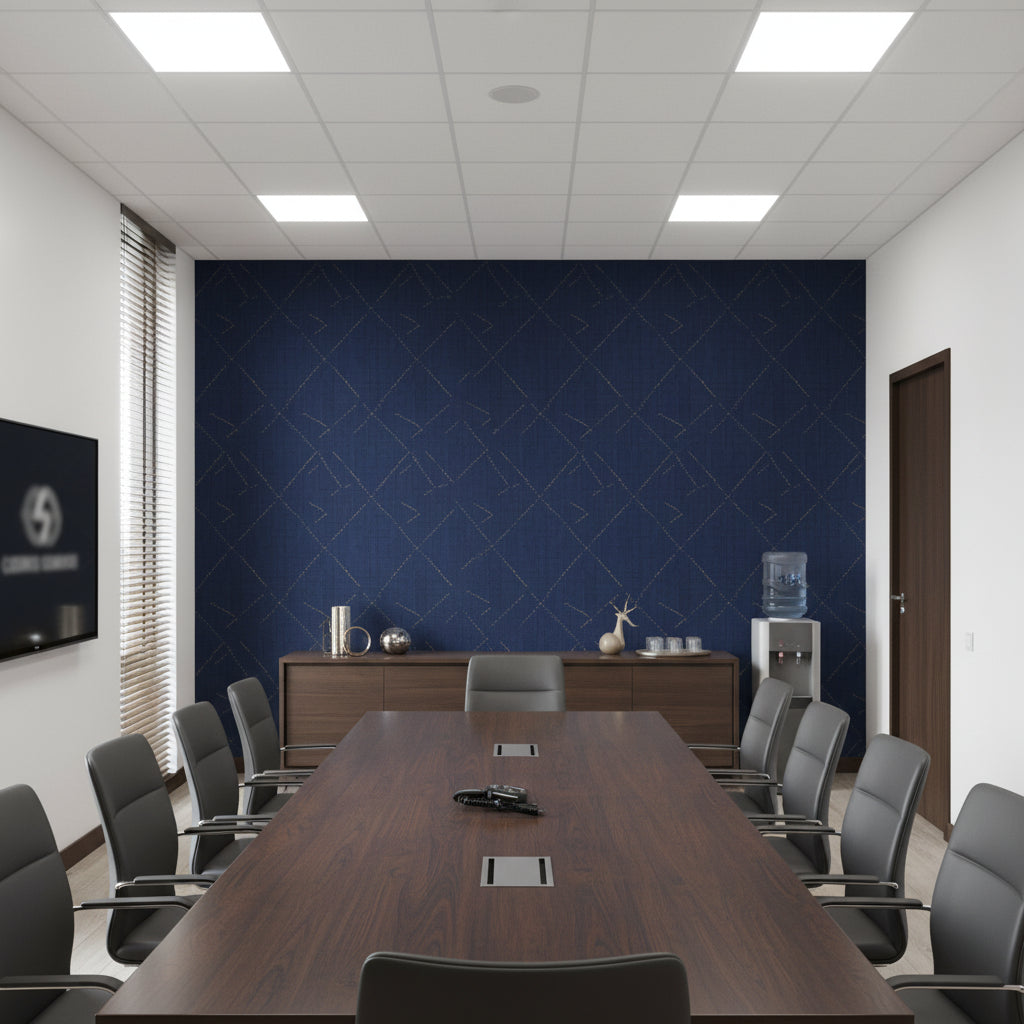 Glam Harlequin on Linen | Hollywood Wallcoverings