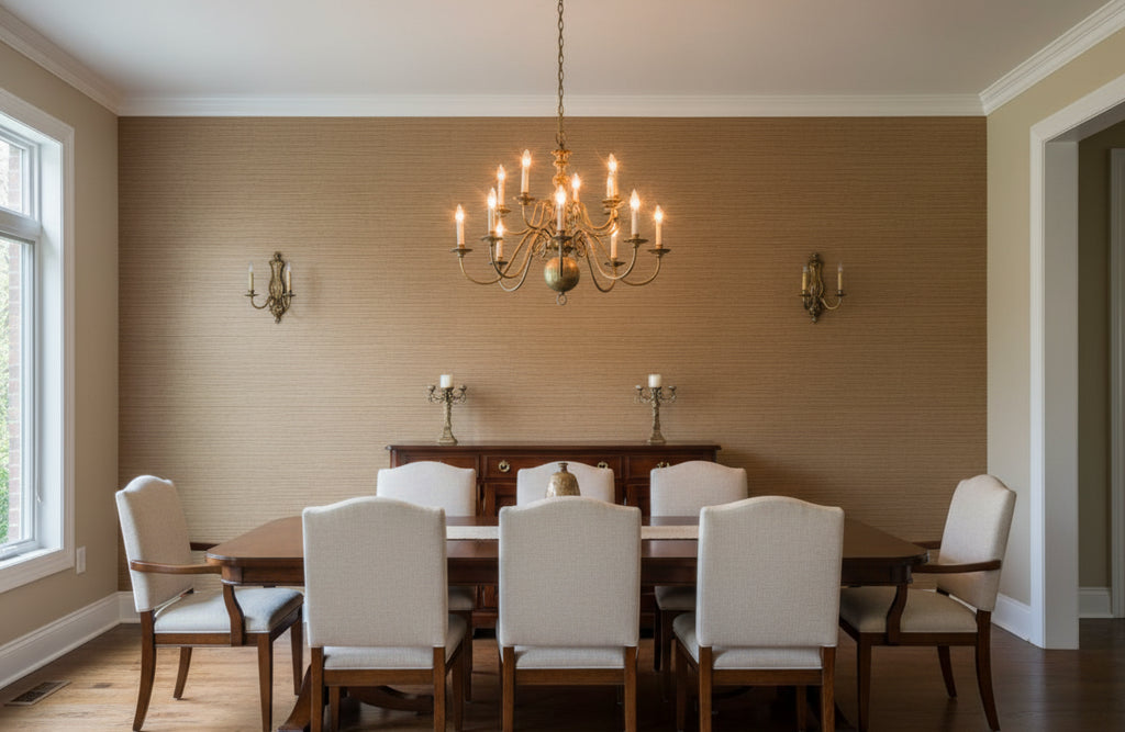 Grass Galore Specialty Grasscloth | Phillipe Romano - dining room room setting