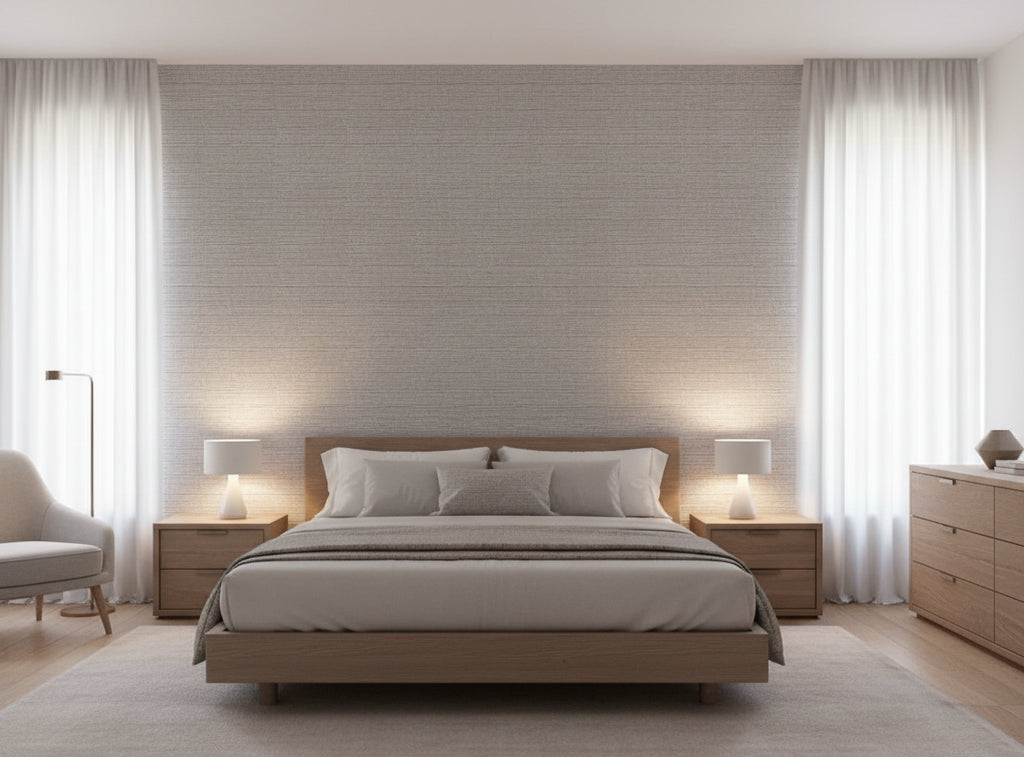Grass Galore Specialty Grasscloth | Phillipe Romano - bedroom room setting