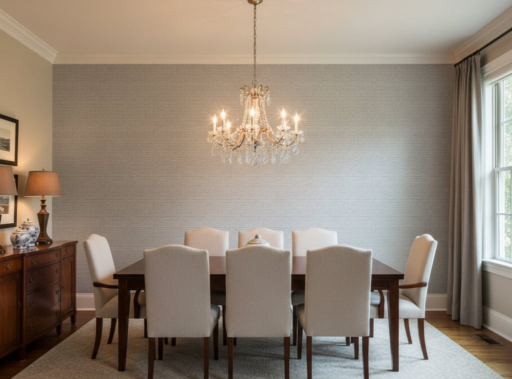 Grass Galore Specialty Grasscloth | Phillipe Romano - dining room room setting