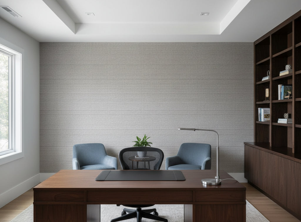Grass Galore Specialty Grasscloth | Phillipe Romano - office room setting