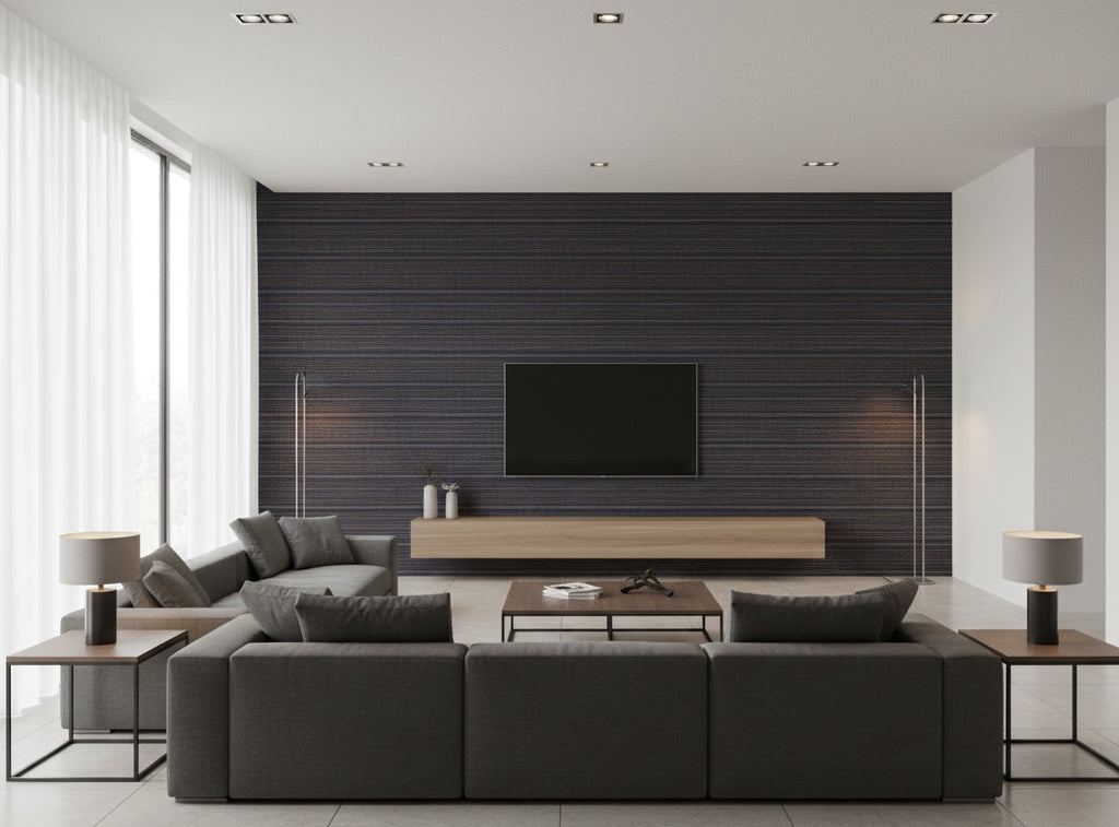 Grass Galore Specialty Grasscloth | Phillipe Romano - living room room setting