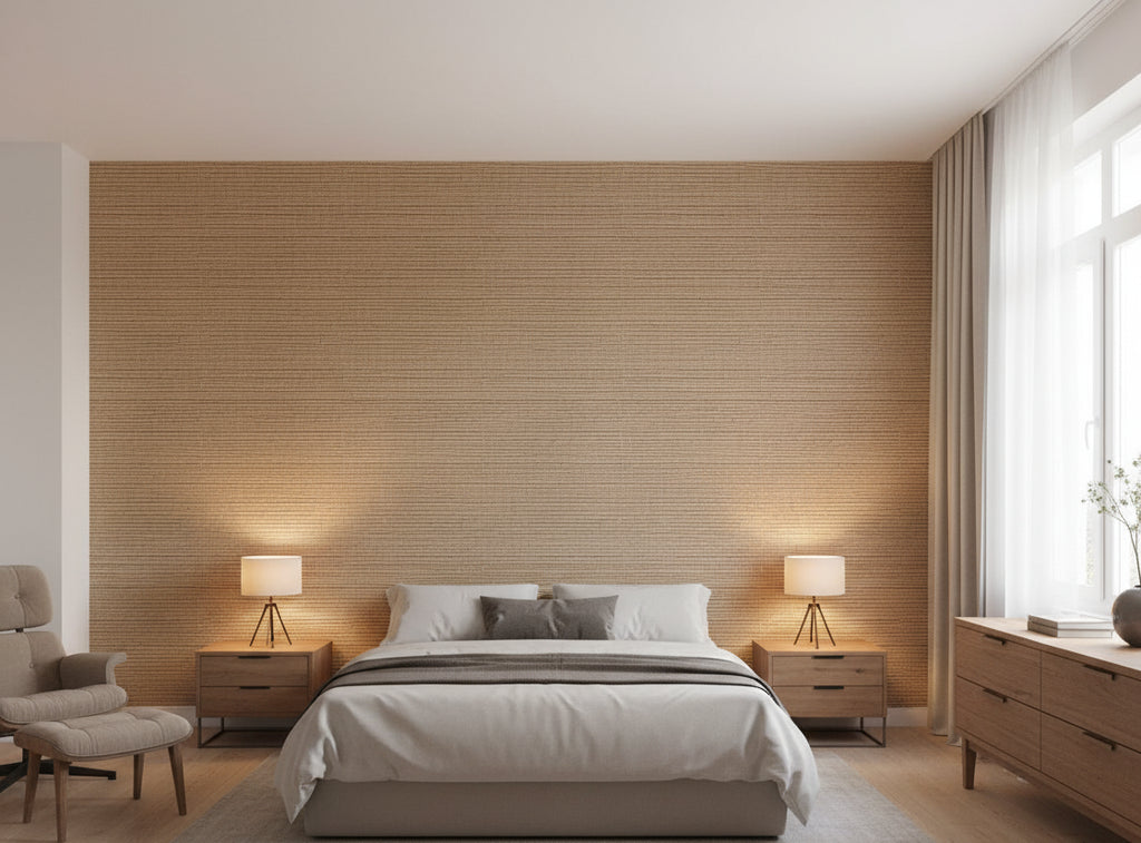 Grass Galore Specialty Grasscloth | Phillipe Romano - bedroom room setting