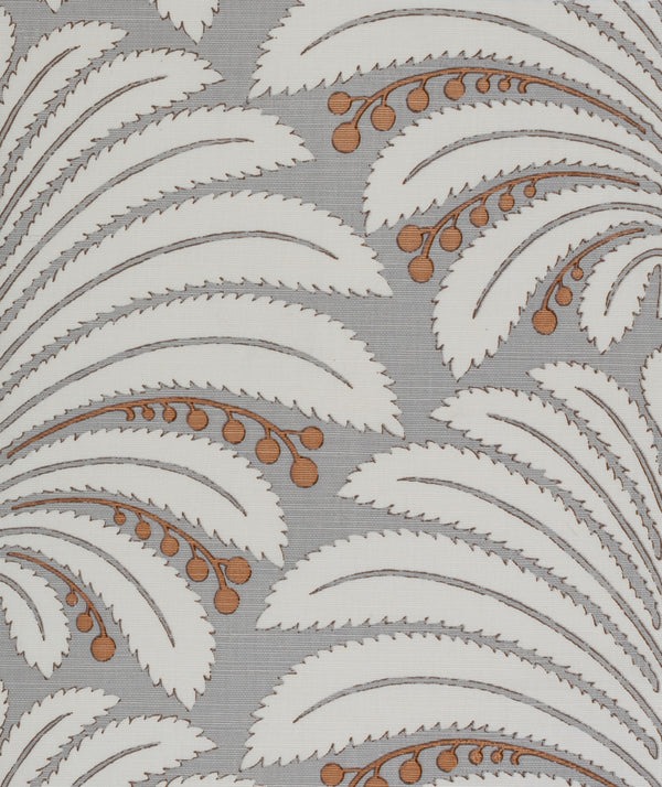 Palm Garden, Gray / Hazel Brown on Light Tint Wallcoverings | Quadrille