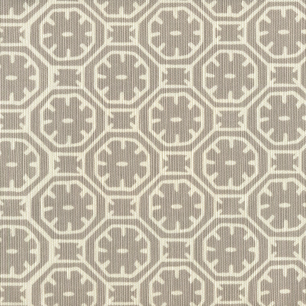 Ceylon Batik Reverse Gray Screen Printed - Off-White Fabric | China Seas