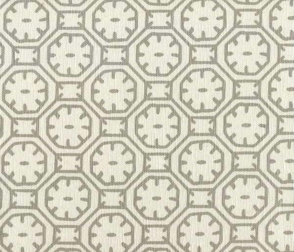 Ceylon Batik Gray on Tint Screen Printed - Off-White Fabric | China Seas