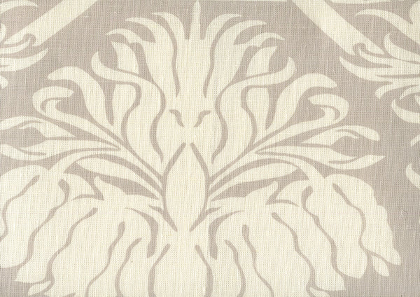 Corinthe One Color Reverse, Gray on Tint Fabric | Quadrille