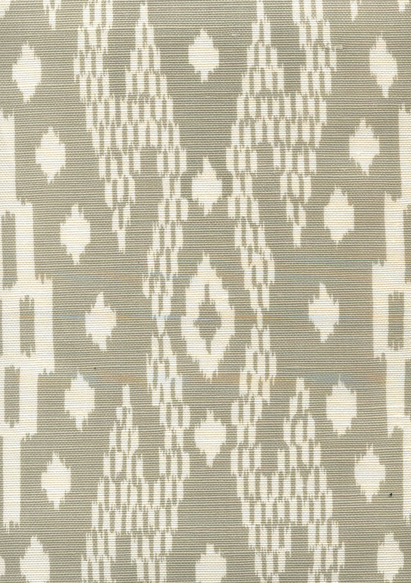 Andros Batik Gray on Tinted Linen Cotton Screen Printed Fabric | China Seas