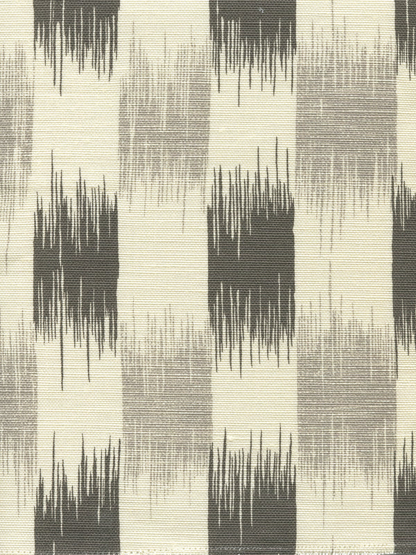 II Blue Ikat Gray Steel Gray on Tint Screen Printed Fabric | China Seas