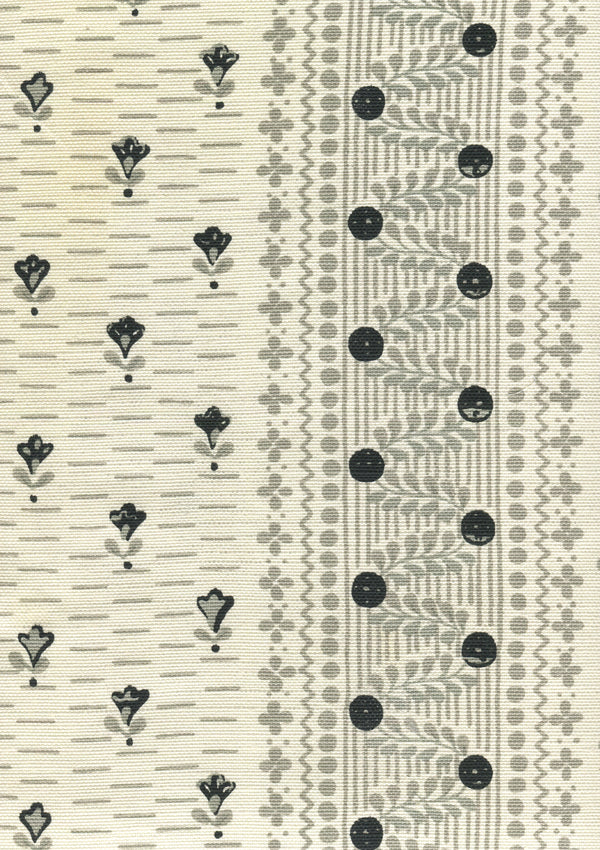 Links II, Grays Black on Tinted Linen/Cotton Wallcoverings | Quadrille