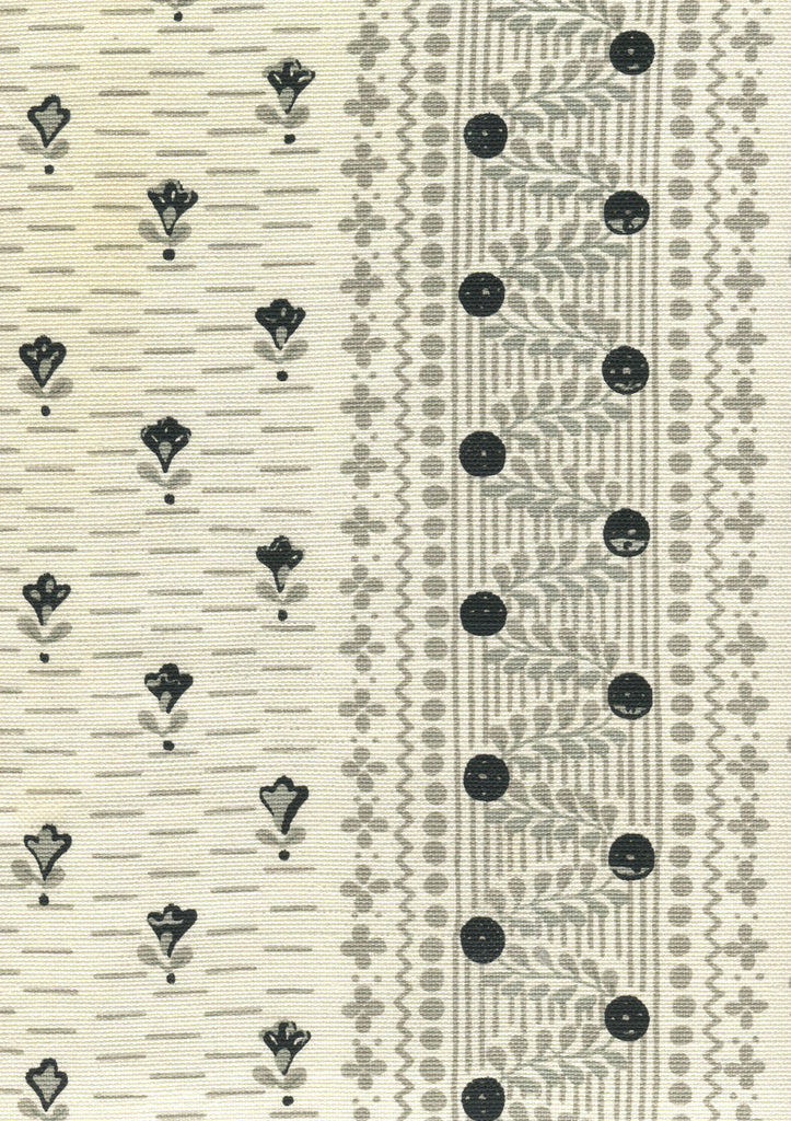 Links II, Grays Black on Tinted Linen/Cotton