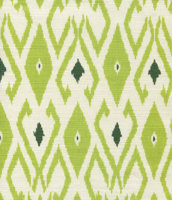 Lockan Grass Green Forest Green on Tint Screen Printed Fabric | China Seas