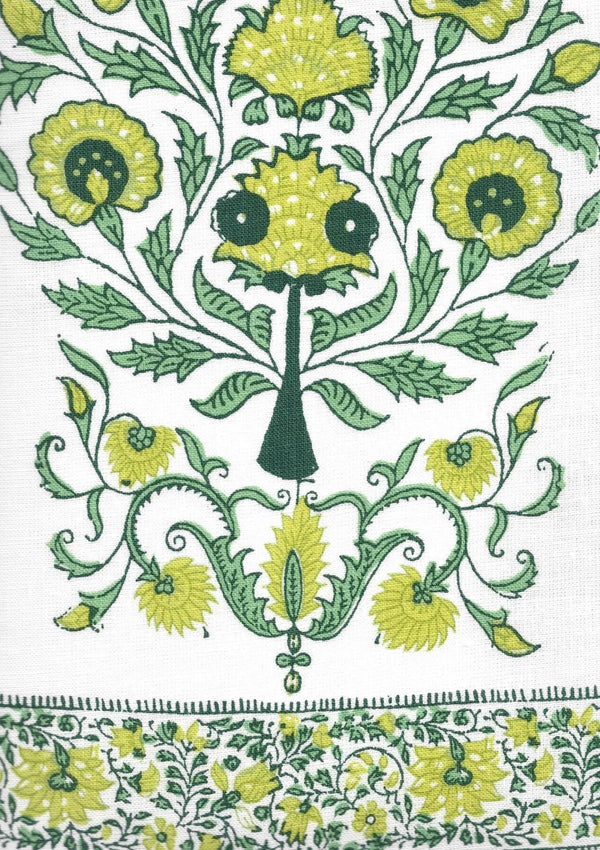 Green Lime Leaf on Ivory Wallcoverings | Home Couture