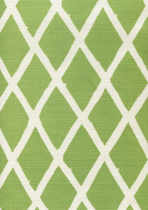 Lyford Diamond Blotch Green on Tint Screen Printed Fabric | China Seas