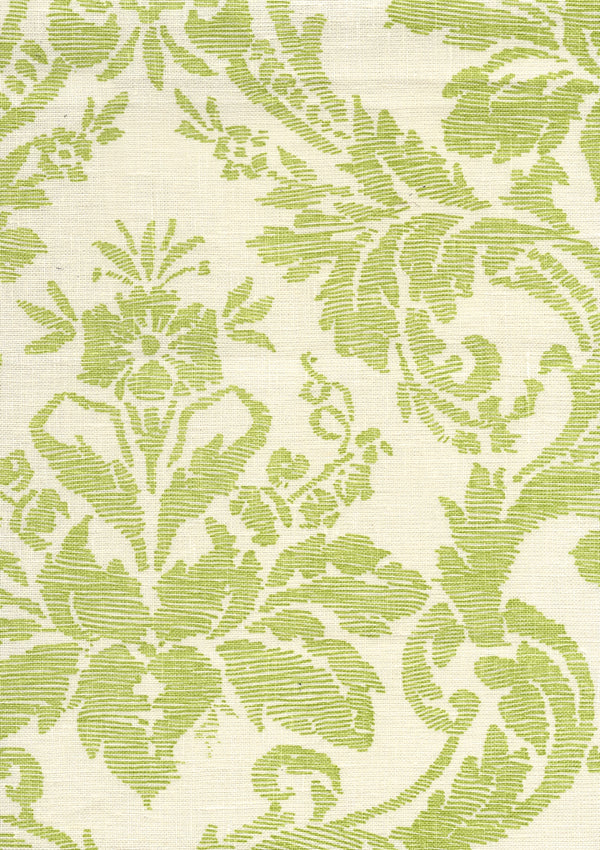 Victoria, Green on Tint Fabric | Quadrille