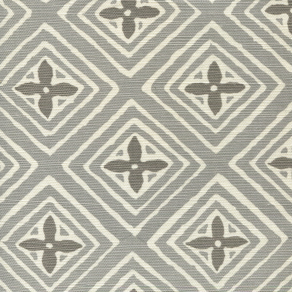 Fiorentina Two Color Grey Dark Grey Screen Printed Fabric | China Seas