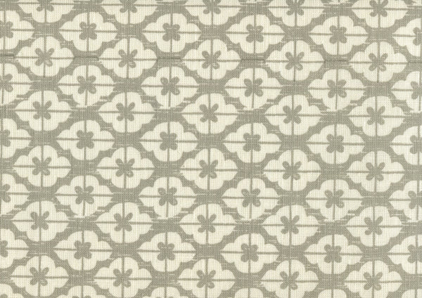 Kyoto Gray on Tinted Linen Screen Printed - Off-White Fabric | China Seas