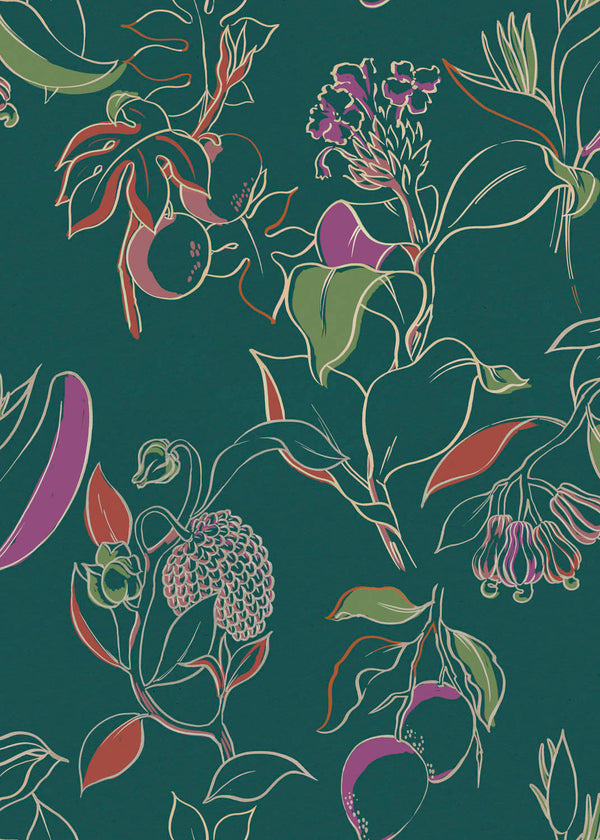 Guanábana Turquesa Wallcovering | Tres Tintas