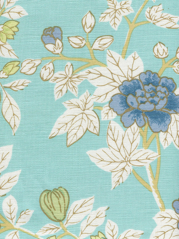 Happy Garden, Turquoise on White | Quadrille