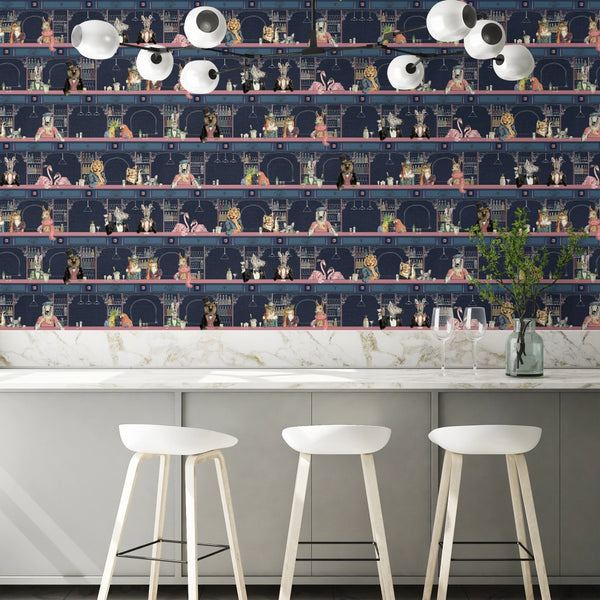 Happy Hour Midnight Pink Wallcovering | Brand McKenzie