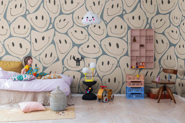 Happy Rebel Peach Wallcovering | Sara Bergqvist