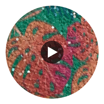 GLM-4026 Hawaiian Leaf Glitter Matte Multi On Teal designer-wallcoverings-los-angeles 2