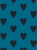Heart and Soul Large, Black on Blue Wallcovering | FallingStar Studio