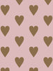 Heart and Soul Large, Gold on Mauve Wallcovering | FallingStar Studio