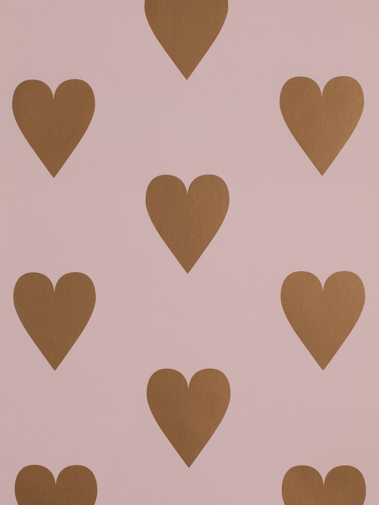 Heart and Soul Large, Gold on Mauve Wallcovering | FallingStar Studio