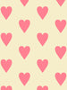 Heart and Soul Large, Pink on Yellow Wallcovering | FallingStar Studio