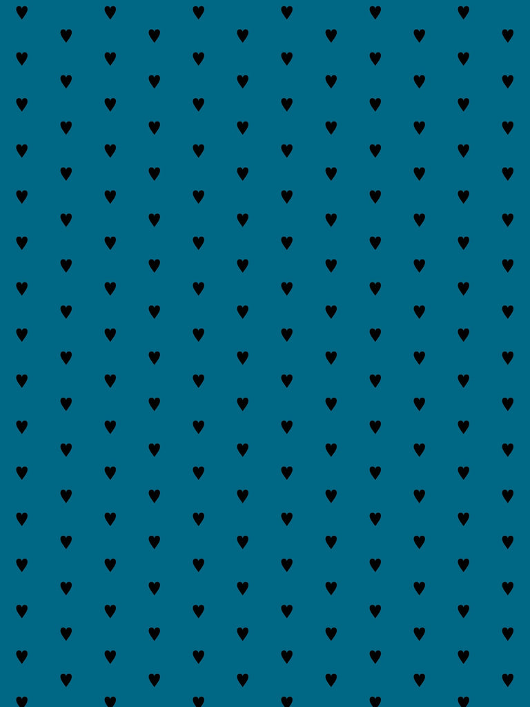 Heart and Soul Small, Black on Blue Wallcovering | FallingStar Studio
