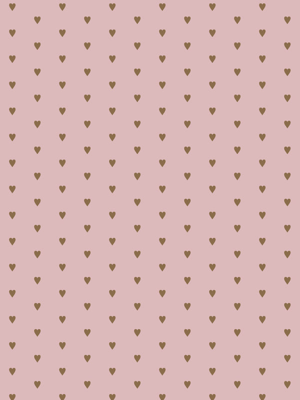 Heart and Soul Small, Gold on Mauve Wallcovering | FallingStar Studio