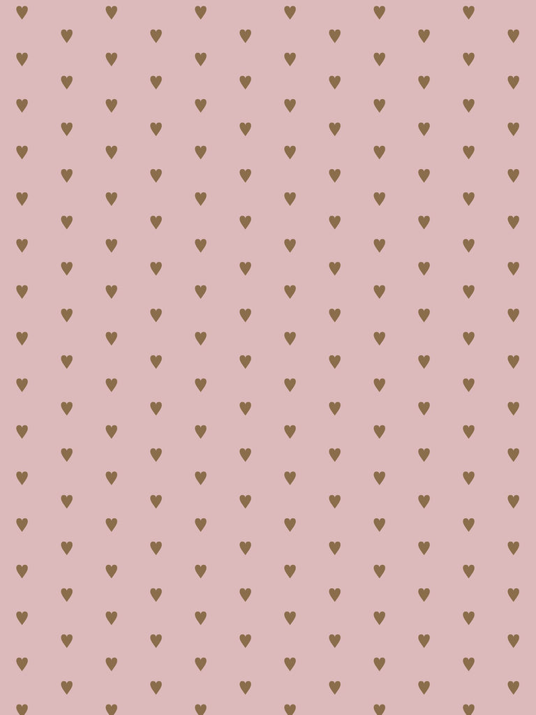 Heart and Soul Small, Gold on Mauve Wallcovering | FallingStar Studio