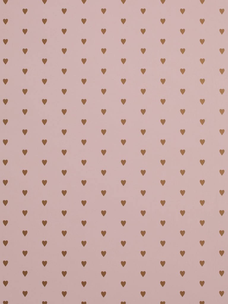Heart and Soul Small, Gold on Mauve Wallcovering | FallingStar Studio