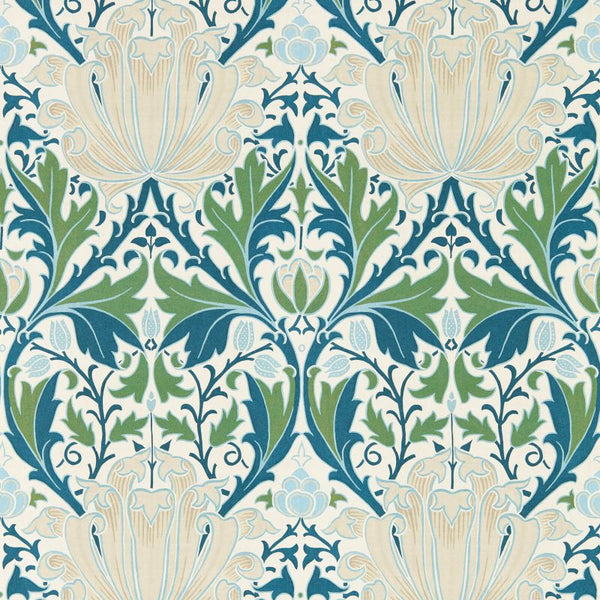 Helena Forest Indigo Wallcovering | William Morris