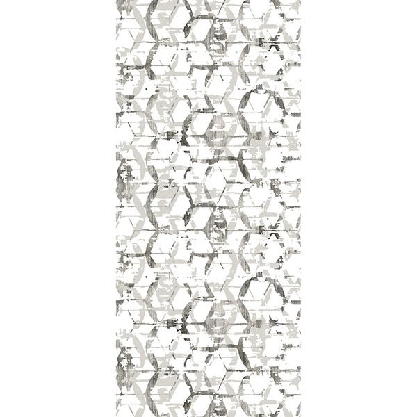 Hex-A-Gone Dove Grey Wall Mural | Jeffrey Stevens Wallcovering