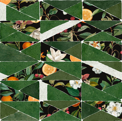 Hidden Fruits Green Wallcovering | Tres Tintas
