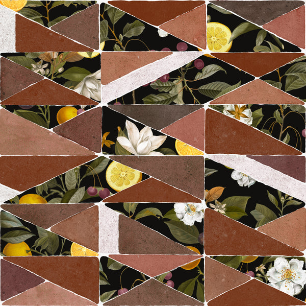 Hidden Fruits Red Wallcovering | Tres Tintas