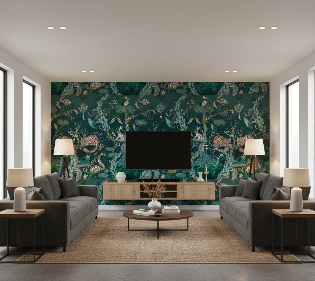 Highland Wonder/Lagoon Wp | Clarke and Clarke - living room room setting