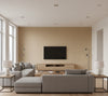 Hilary's Horizontal Grasscloth | Phillipe Romano - living room room setting