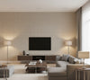 Hilary's Horizontal Grasscloth | Phillipe Romano - living room room setting