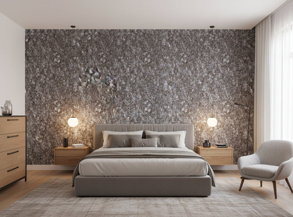 Hiya Mica - Silver Grey Natural - bedroom room setting