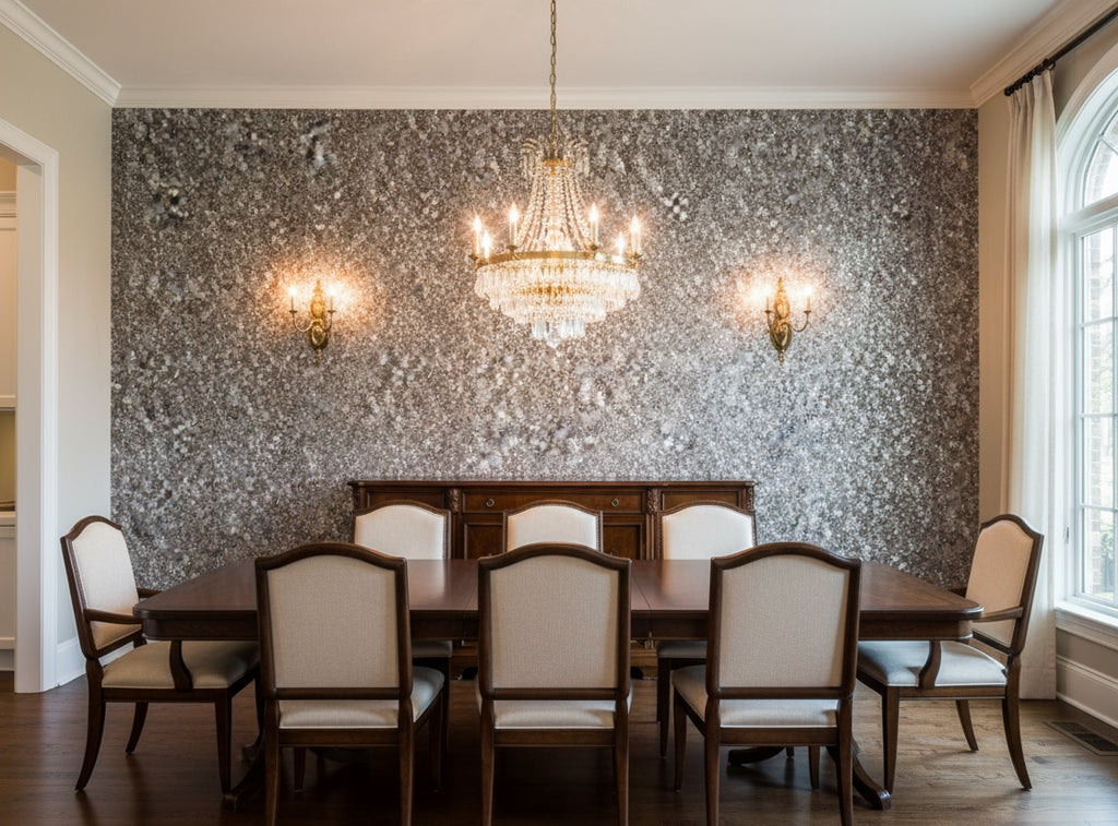 Hiya Mica - Silver Grey Natural - dining room room setting