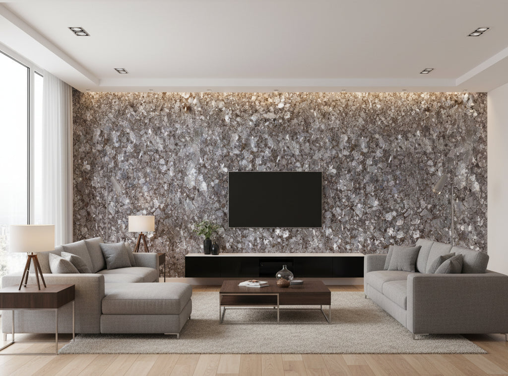 Hiya Mica - Silver Grey Natural - living room room setting
